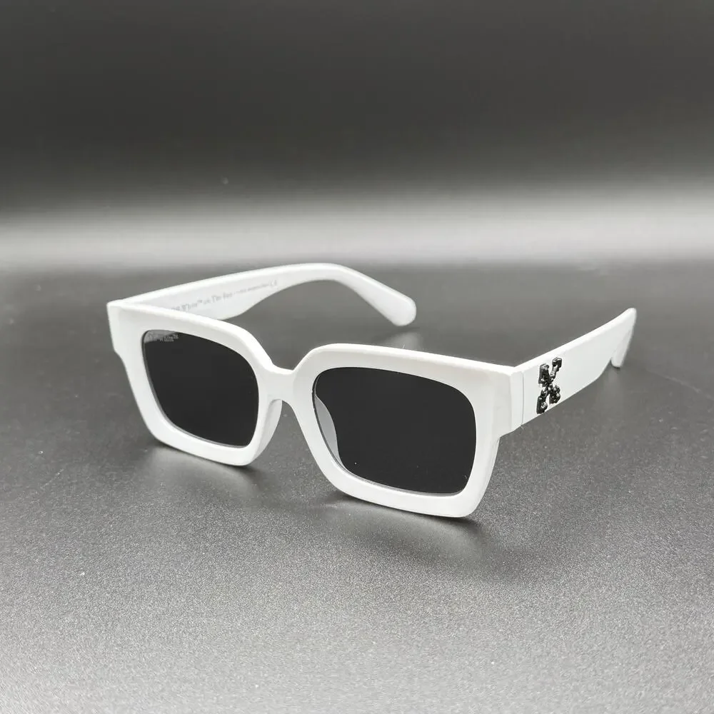 Off-White White Square Sunglasses Black Arrow Logo Unisex Box Pouch Cloth